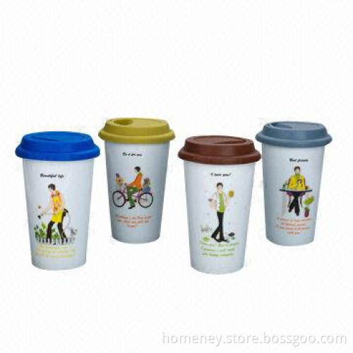 Ceramic Coffee Mugs with Cover, Eco-friendly, OEM Orders are Welcome